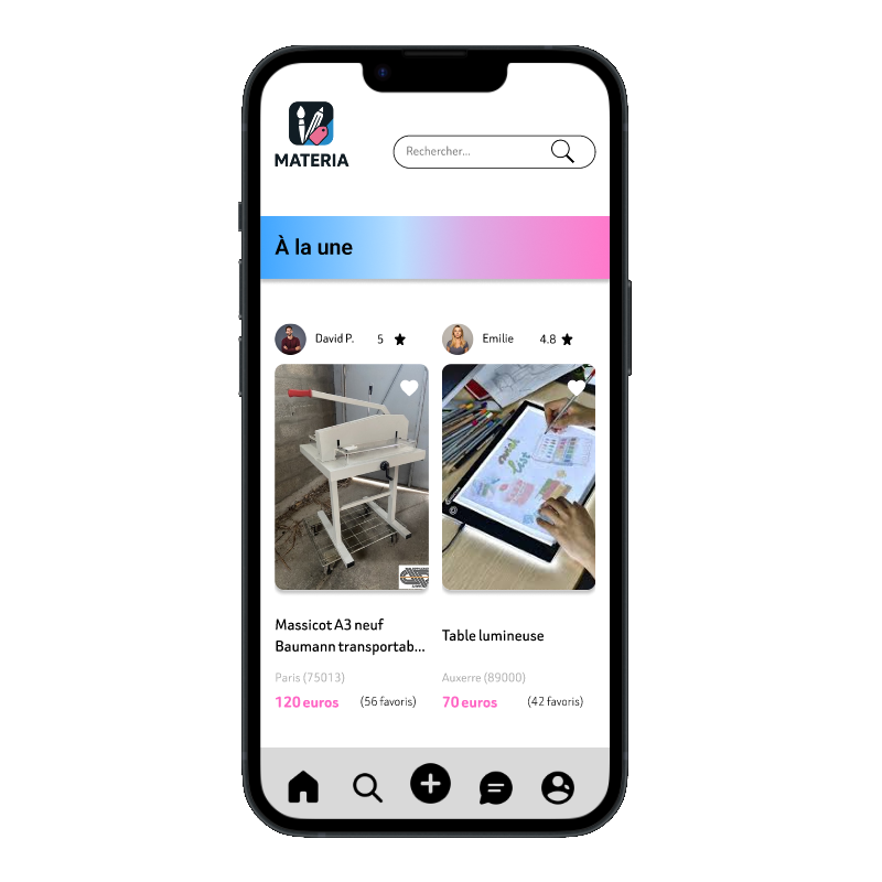 MATERIA – application de revente de matériel artistique