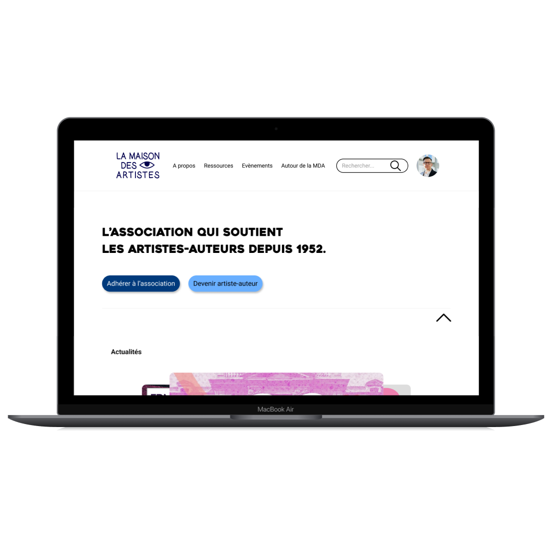 Refonte de site web: La Maison des Artistes – projet fictif (article à venir)